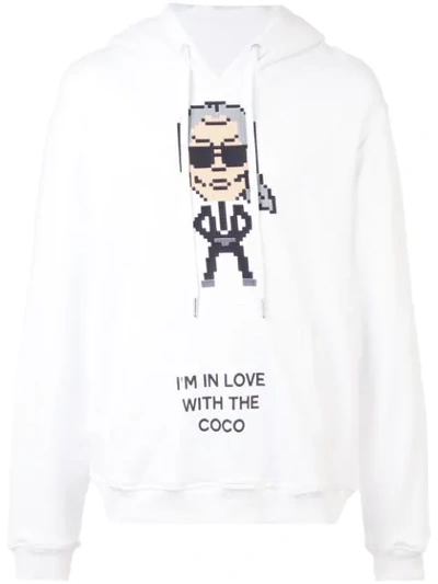 Mostly Heard Rarely Seen 8-bit Coco Print Hoodie In White
