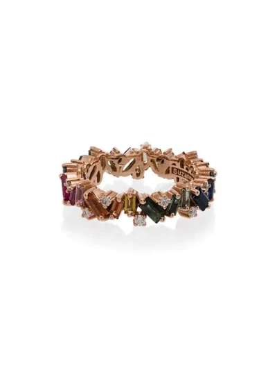 Suzanne Kalan 18k Rose Gold Rainbow Frenzy Ring