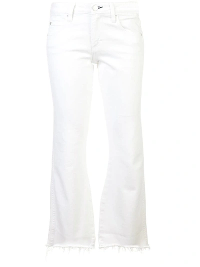 Amo Crop Flared Jeans - White