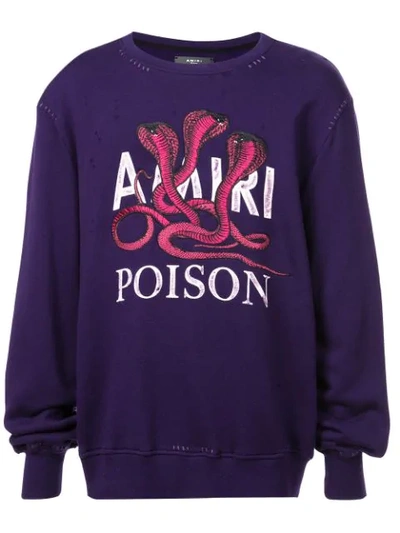 Amiri Sweatshirt Mit "poison"-slogandesign In Purple