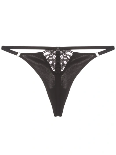 Fleur Du Mal Charlotte Lace G-string In Black