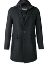 Herno Classic Single-breasted Coat In Grey