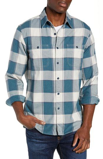 J Crew Wallace Barnes Slim Fit Stripe Plaid Flannel Shirt In