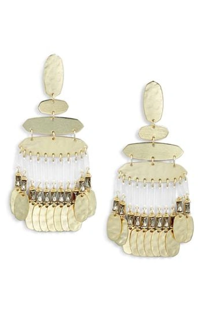 Kendra Scott Nicola Large Chandelier Earrings In Smoky Crystal Gold ModeSens