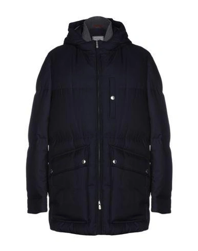 Brunello Cucinelli Down Jacket In Dark Blue