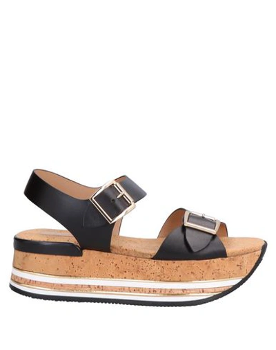 Hogan Sandals In Black