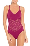 Robin Piccone Perla One-piece Swimsuit In Orchid