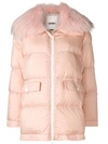 Yves Salomon Oversized Down Jacket In Pink
