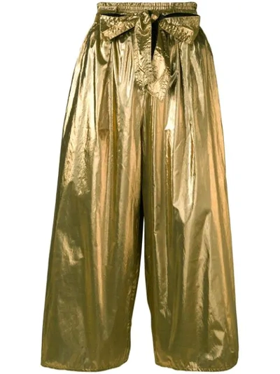Forte Forte Cropped Wide Leg Trousers In Gold