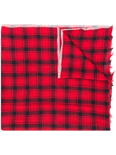 Bellerose Checked Scarf In Red
