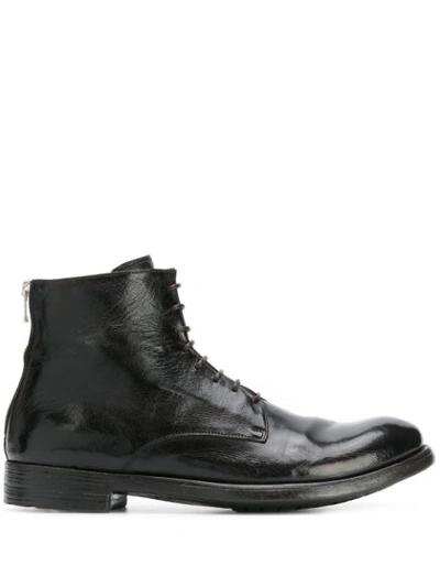 Officine Creative Lace-up Ankle Boots In Nero