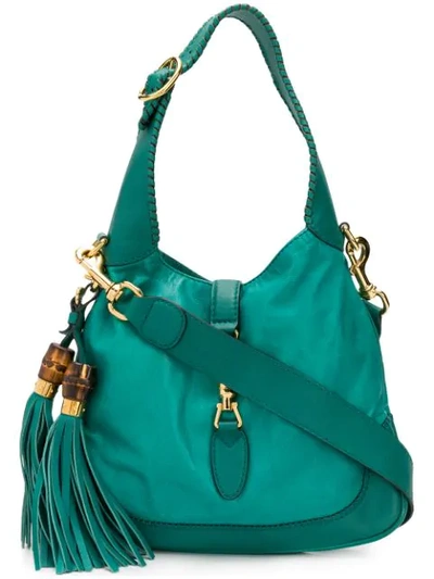 Pre-owned Gucci 2000's Tassels Shoulder Bag In Green