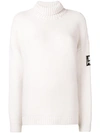 Courrèges Drop Shoulder Turtleneck Sweater - White