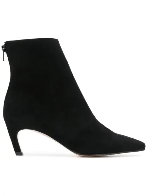 black fitted ankle boots