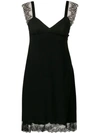 Neil Barrett Lace Detail Dress In Black