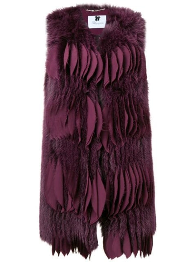 Blumarine Short Fur Gilet In Purple
