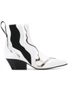 Sergio Rossi Clear Panel Boots - White