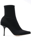 Sergio Rossi Stiletto Sock Boots In Black