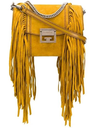 Givenchy Gv3 Small Fringed Shoulder Bag In Yellow