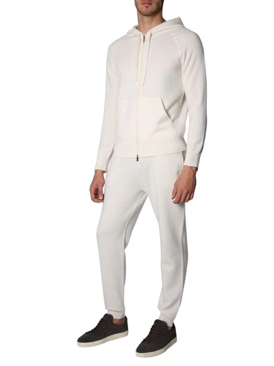 Z Zegna Sweatshirt With Zip And Hood In White