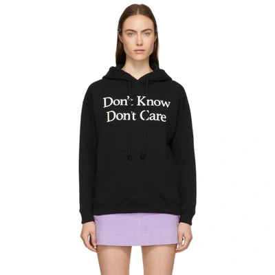 Ashley Williams Don't Know Don't Care Cotton Hoodie In Black
