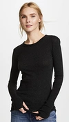 Enza Costa Silk Blend Rib-knit Cut-out Top In Black
