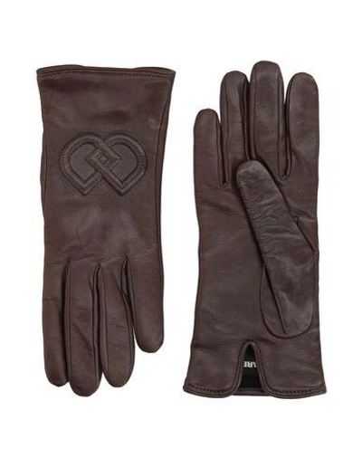 Dsquared2 Gloves In Dark Brown