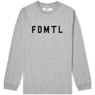 Fdmtl Long Sleeve Logo Tee In Grey