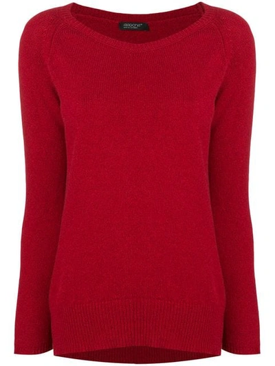 Aragona Cashmere Scoop Neck Jumper In Red