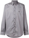 Etro Logo Embroidered Button Down Shirt In Grey