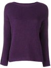 Aragona Slash Neck Sweater In Purple