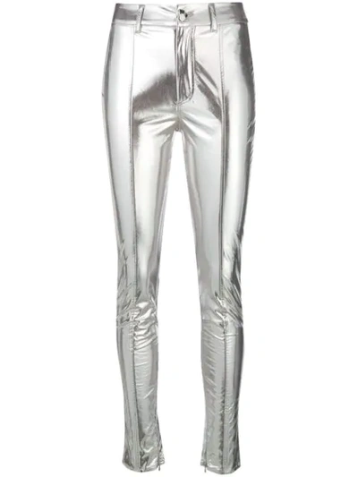 Genny Mirror Skinny Trousers In Silver