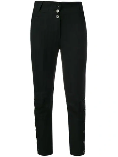 Ann Demeulemeester Buttoned Skinny Trousers In Black