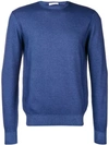Cruciani Long-sleeve Fitted Sweater In Blue
