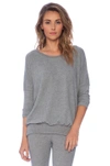 Eberjey Cozy Time Slouchy Tee In Grey. In Heather Grey