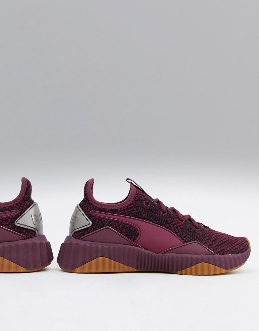 burgundy puma sneakers