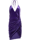 Alexandre Vauthier Ruched Mini Dress In Purple