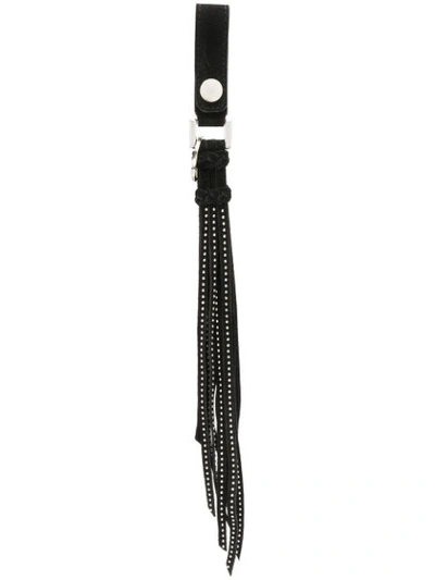 Amiri Fringed Studded Keyring In Black