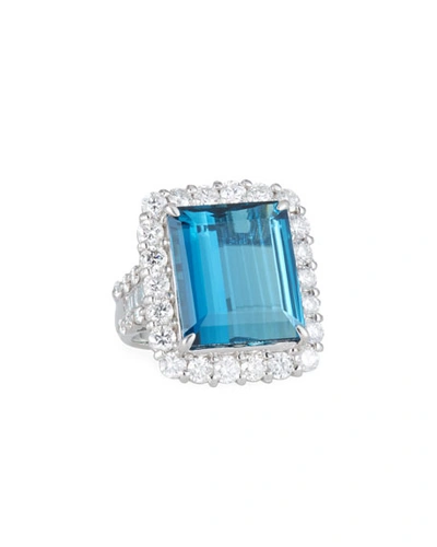 Alexander Laut Platinum Blue Tourmaline & Diamond Ring