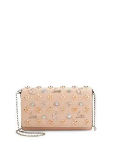 Christian Louboutin Paloma Studded Leather Clutch In Multi