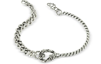 Giacomo Burroni Designer Men's Bracelets Semi Rigid Twisted Bracelet In Argent