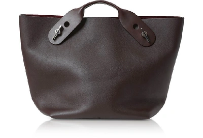 Sophie Hulme Oxblood Soft Leather Bolt Tote In Burgundy