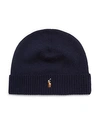 Polo Ralph Lauren Lux Merino Cuff Hat In Aviator Navy