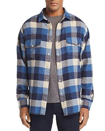 Iro Storytone Oversized-buffalo Plaid Flannel Shirt Jacket In Blue