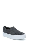 Vince Women's Warren Round Toe Slip-on Tweed Platform Sneakers In Grey Tweed