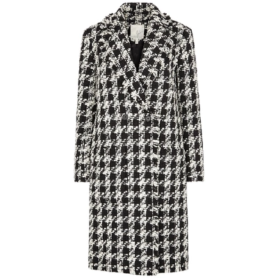Joie Aubrielle Houndstooth Tweed Coat In Black And White