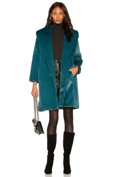 Yumi Kim Aspen Faux Fur Coat In Teal. In Jewel Emerald | ModeSens