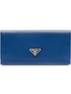 Prada Continental Wallet In Blue