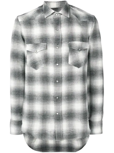 Salvatore Piccolo Striped Print Loose Shirt - Grey