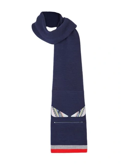 Fendi Bag Bugs Scarf - Blue